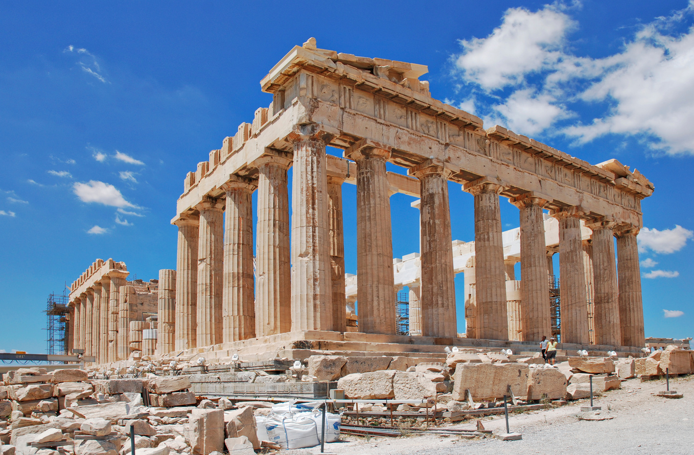 Ruins of a Temple with Ancient Architectural Design